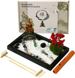 BangBangda Mini Meditation Zen Garden Kit front view with Buddha statue