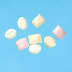 Bulk packaging of authentic USA imported pastel candy mix for weddings and parties.