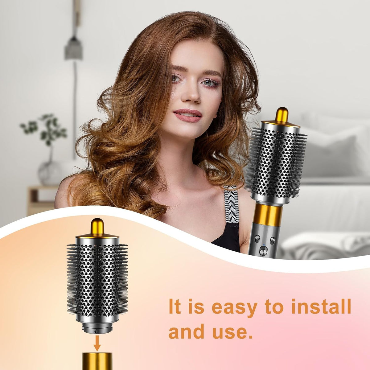 AFDD volumizing brush side profile in gold
