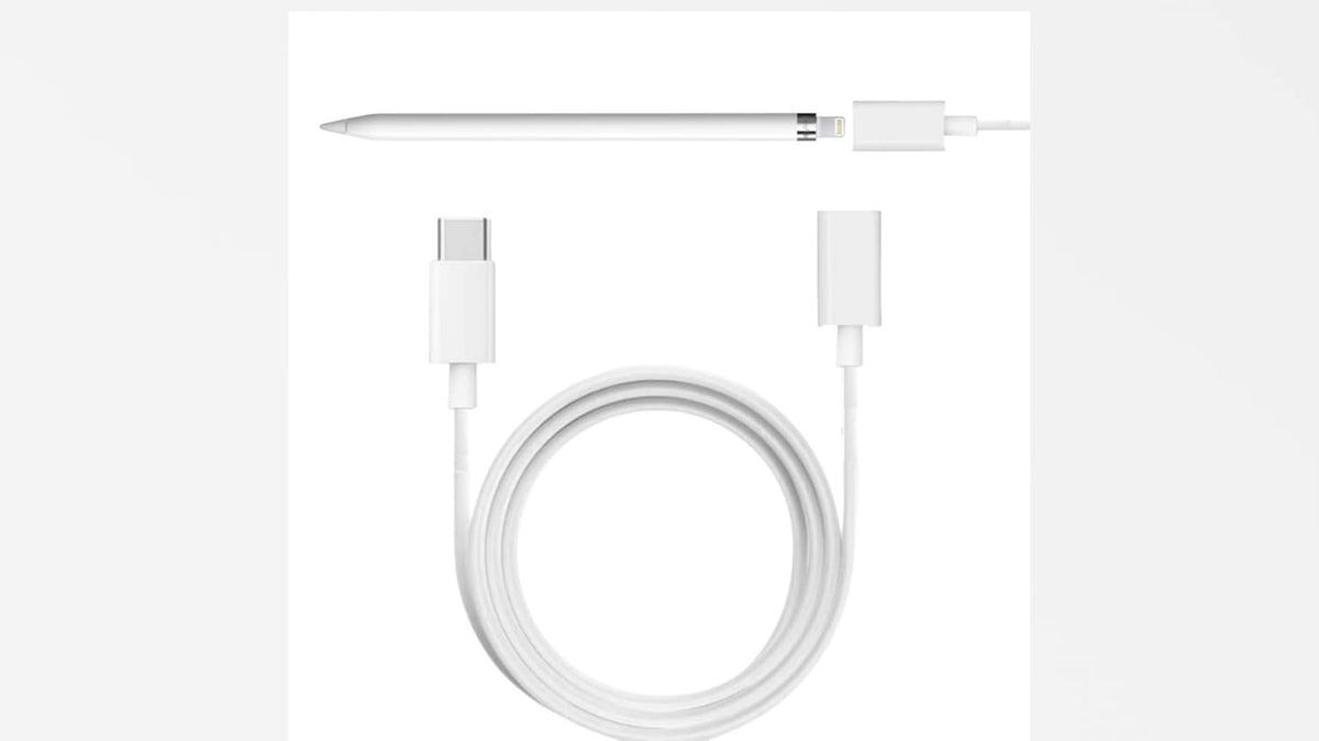 Authentic imported USA tech accessory packaging for Apple Pencil power cord