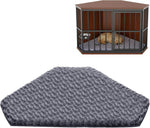 Hahafelt Croblissful corner dog kennel pad front view in gray