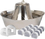 PetSafe Seaside Stainless Steel Cat & Dog Fountain, 60 Oz Water Capacity - 2 Water Filters & 1 Pump Included, Soothing Flow for Pets, Scratch-and Rust-Resistant Material - Quiet Motor - Image 12