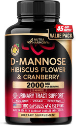 D-Mannose 2000mg w/ Cranberry & Hibiscus - Urinary Tract Health - 240 Caps | Clinically Tested Strength for UT, Bladder, Liver & Microflora Suppor - Supplement for Women - Laboratory Tested, Vegan - Image 9