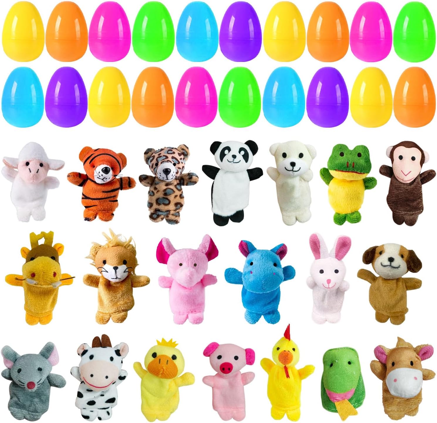 IAUUR prefilled easter eggs front view showing colorful plastic shells