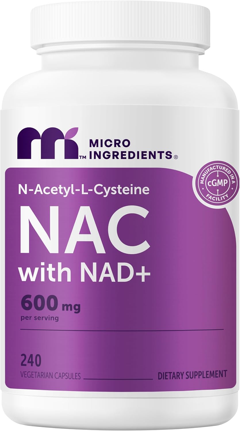 Micro Ingredients NAC with NAD+ front view supplement bottle