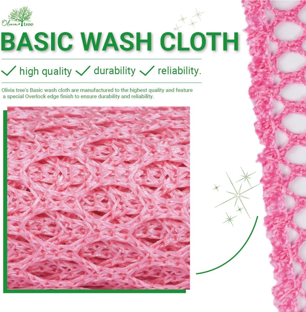 Olivia Tree pink mesh dish scrubbers in packaging