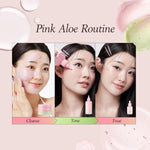 Premium glass dropper bottle of APRILSKIN pink aloe skin booster on a clean aesthetic background.