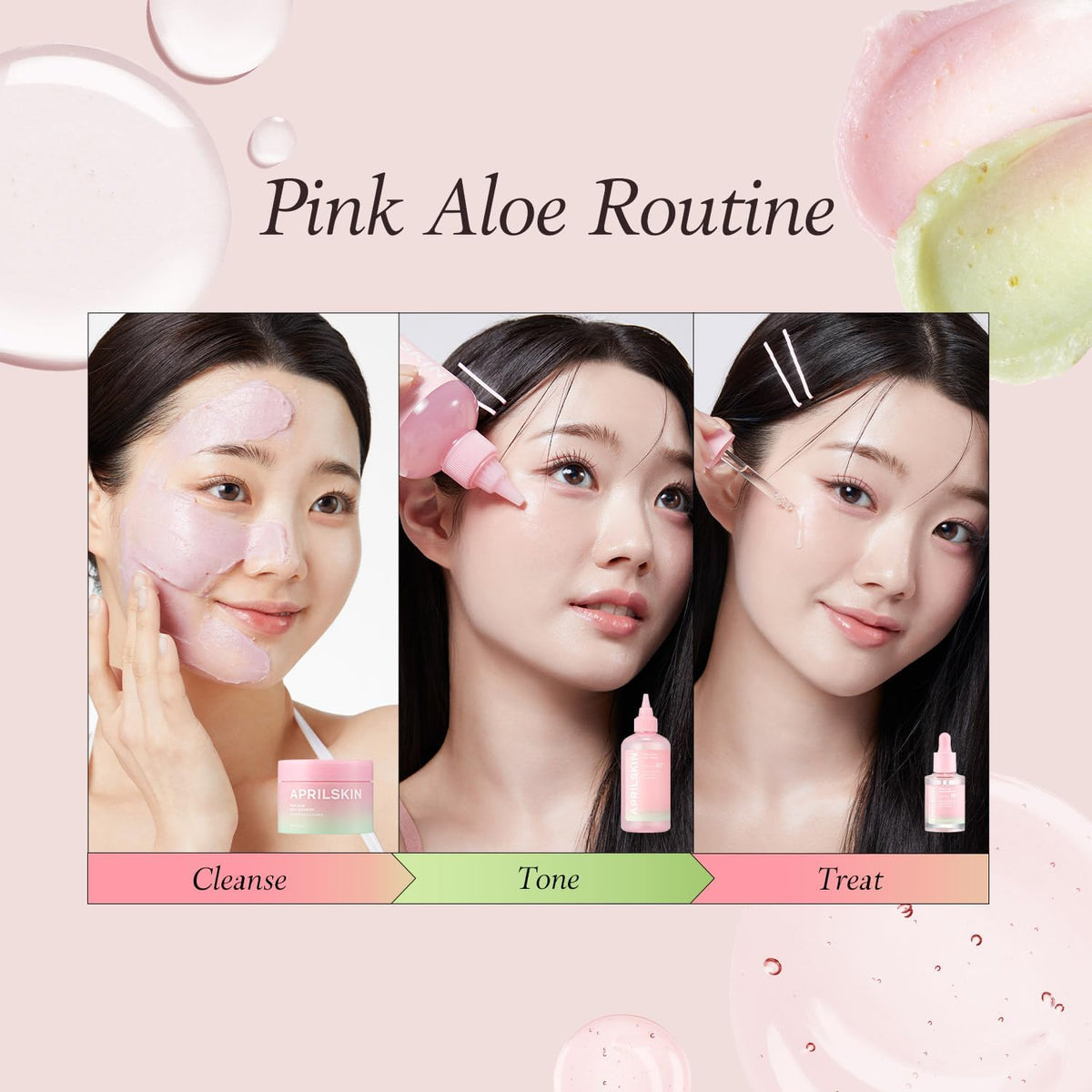APRILSKIN Pink Aloe Vita Toner bottle with dispensing cap for redness control
