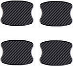 WORCAS car door handle protective films front view showcasing four pieces of black 3D carbon fiber stickers