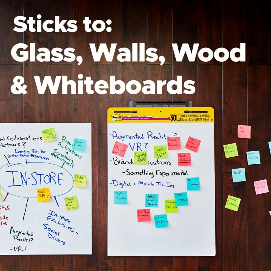 Post-it Super Sticky Easel Pad, 25 x 30 in, White, 2 Pads - Image 6