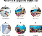 Ricomboo bubble free marine habitat backdrop for fish and reptiles