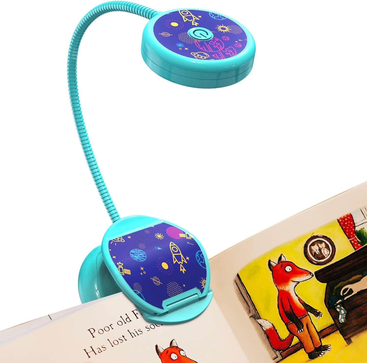 Vekkia cute rechargeable book light front view in blue