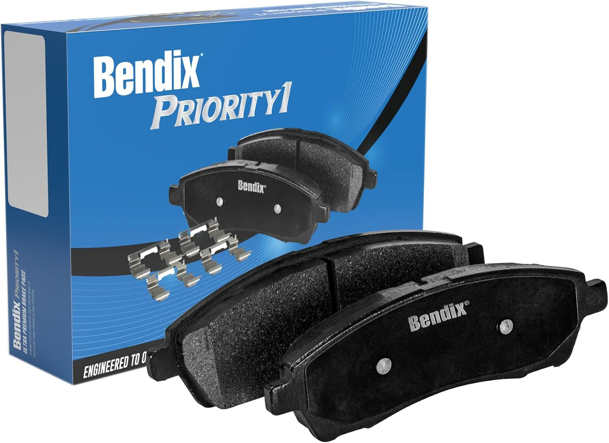 Bendix ceramic front brake pads front view