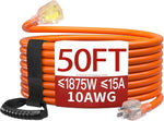Skrizcable 16/3 25 FT Outdoor Extension Cord Waterproof, Black Power Cord | Weatherproof & Flame Retardant, 25 Foot Appliance Extension Cord Outside for Lawn & Garden, 13A 1625W 16AWG SJTW, ETL Listed - Image 10