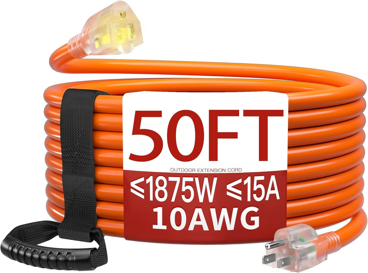 Skrizcable 16/3 25 FT Outdoor Extension Cord Waterproof, Black Power Cord | Weatherproof & Flame Retardant, 25 Foot Appliance Extension Cord Outside for Lawn & Garden, 13A 1625W 16AWG SJTW, ETL Listed - Image 10