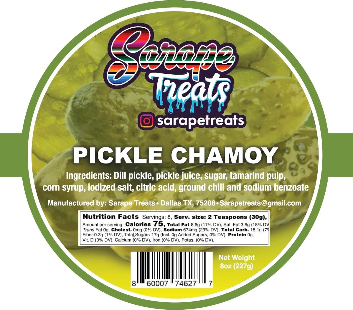 8 Ounce container of Sarape Treats Mango Chamoy