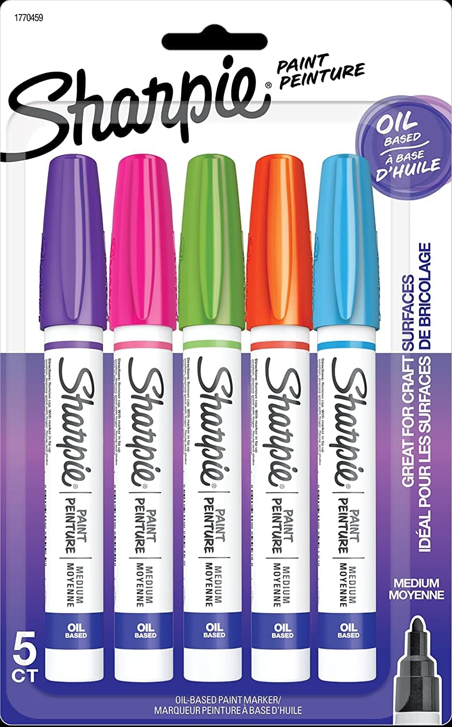 Sharpie oil-based paint markers front view with packaging