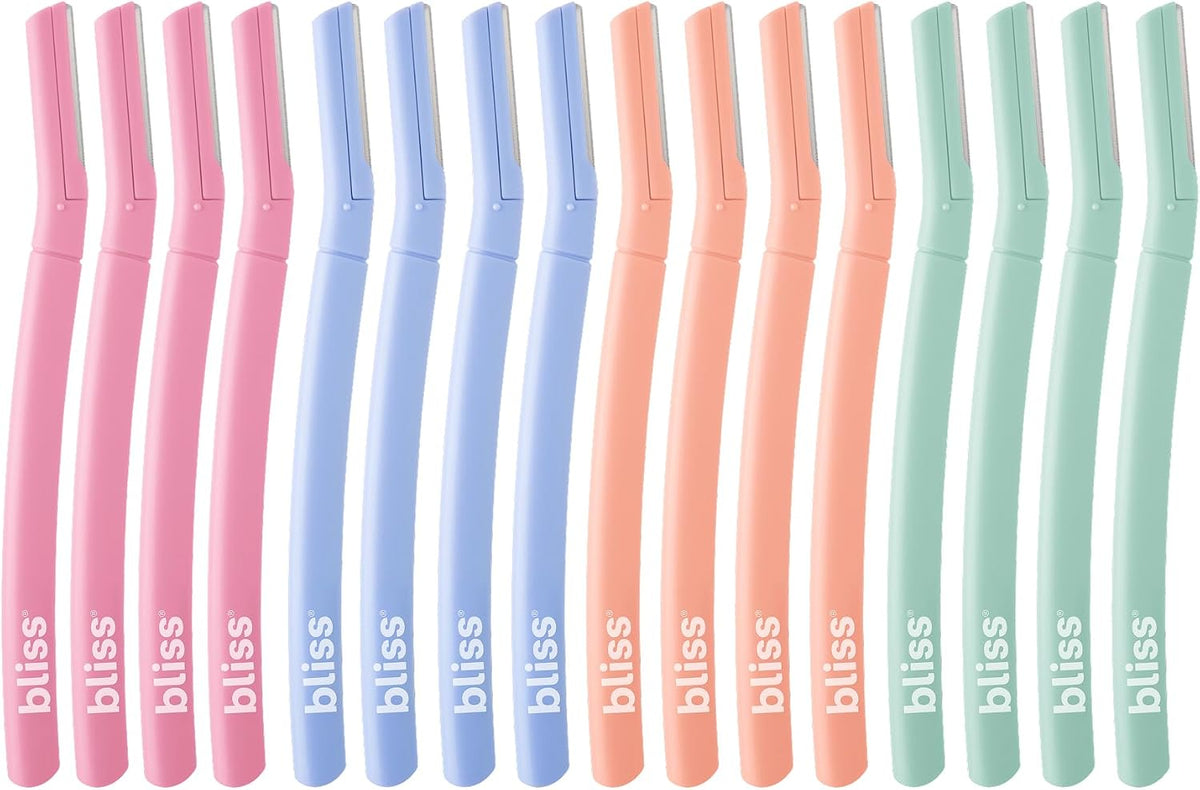 Bliss dermaplaning tools being held showing the lightweight easy-hold handle design