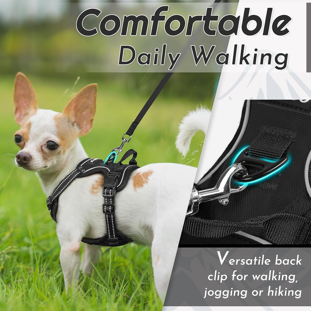 Eagloo no-pull harness adjustable neck and chest straps