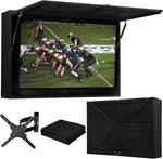 Janiry solid wood outdoor TV enclosure front view black