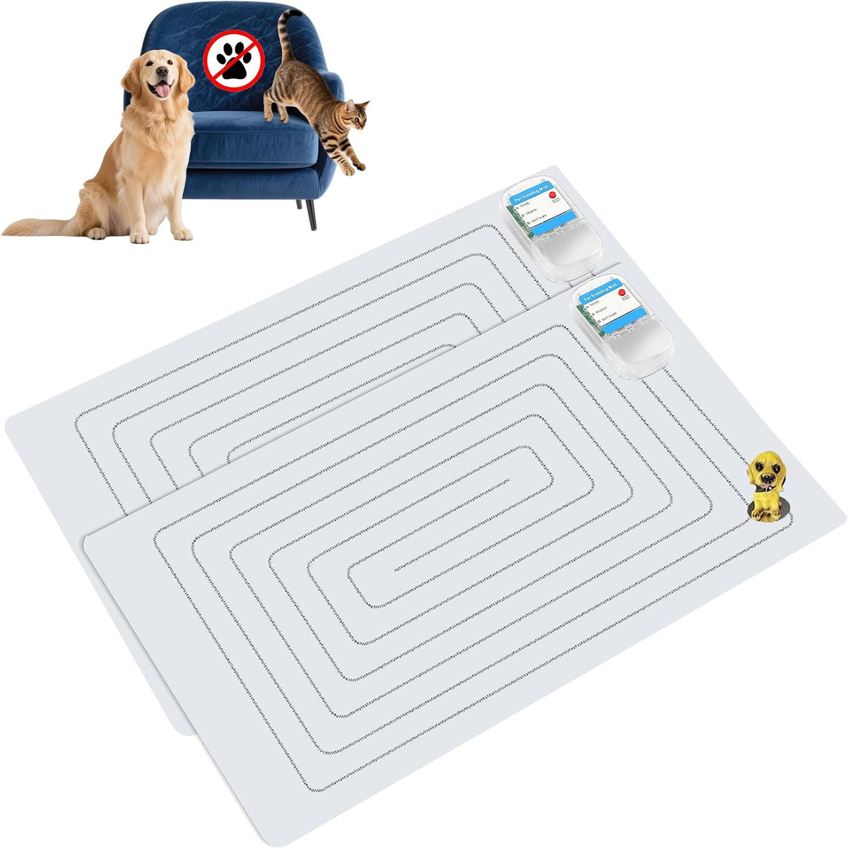 Paparela pet shock mat preventing dog from jumping on furniture