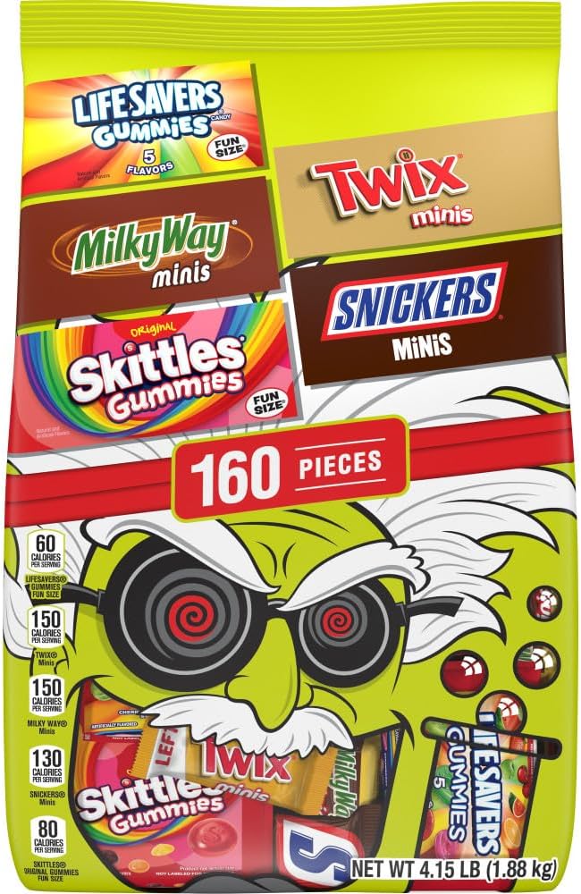 M&M'S, SNICKERS, TWIX & MILKY WAY Halloween Candy, Fun Size and Mini Halloween Chocolate Candy Bulk Variety Pack, 160 Ct Bag - Image 11