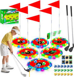 Vatos 2-in-1 light up golf set with clubs and targets