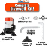 Seaflo marine bait tank pump in a cooler setup