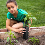 Hanabass black nursery containers filled with soil and plants