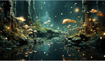 Aquarium Background Various Underwater Grass Plants Aquarium Backdrop Vivid and Fresh Green Aquatic Plants Stone River Bed and Dead Wood Purple Stone Fish Tank Background 24x16in - Image 14