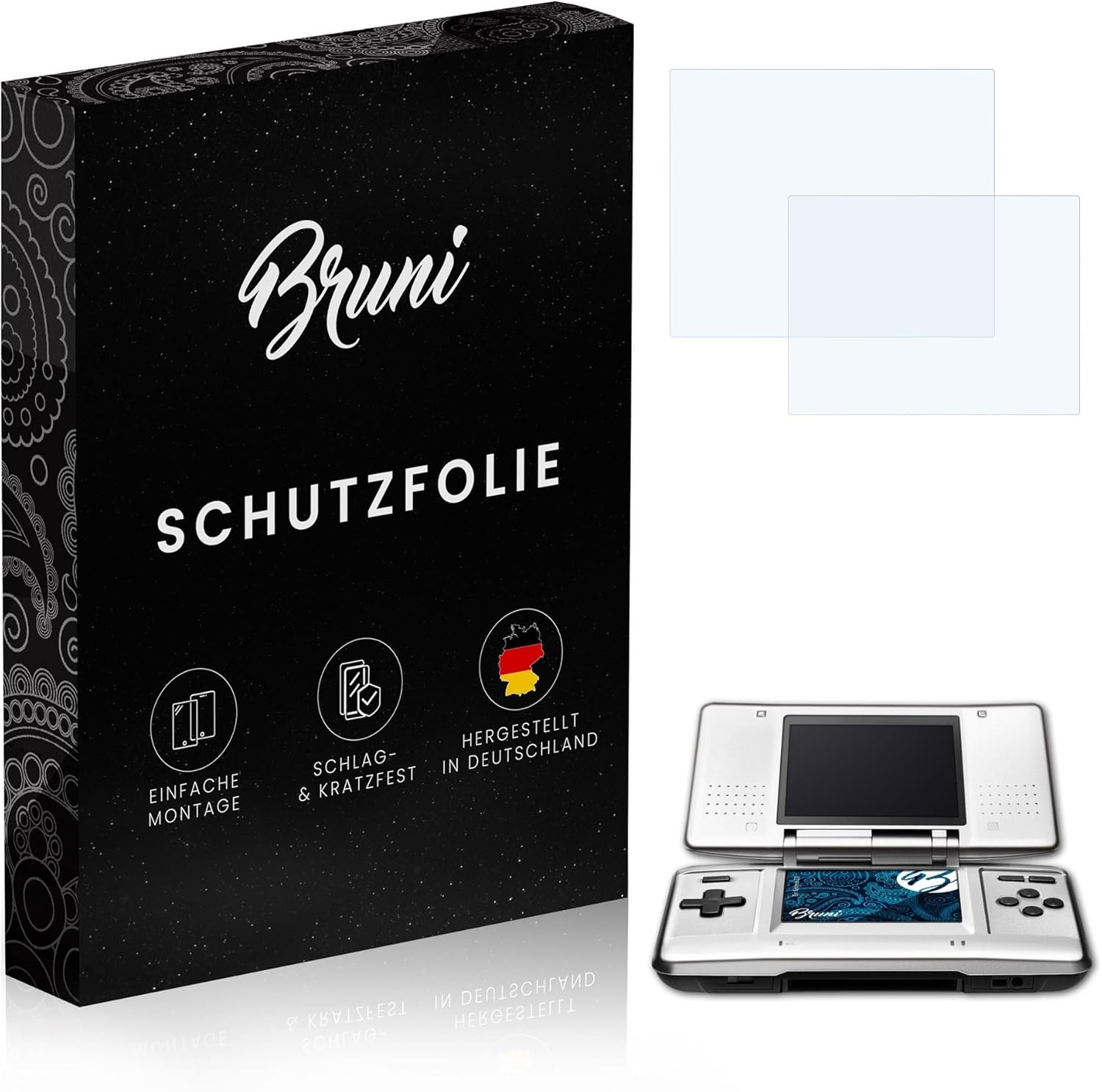 Bruni Nintendo DS screen protector packaging front view