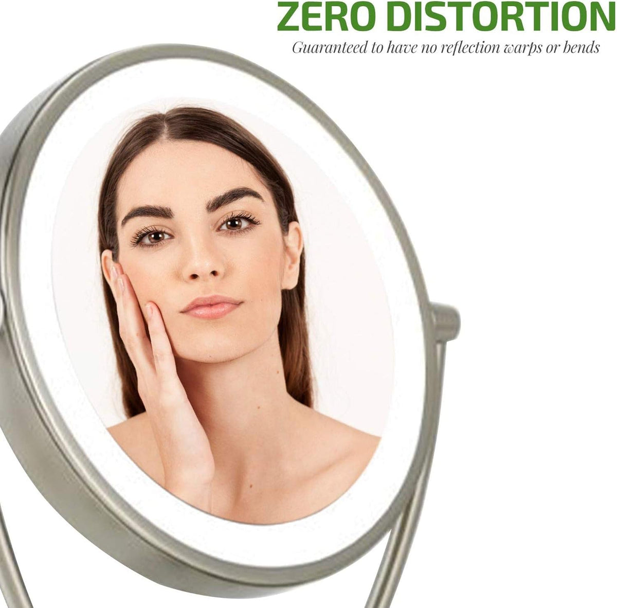 Ovente dimmable LED makeup mirror powered via USB adapter