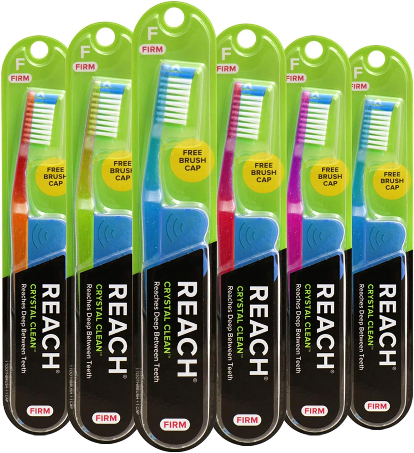 Reach Crystal Clean Toothbrush, Firm Bristles, 1 Count, Pack of 6 - Image 1