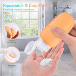 Morfone travel bottles highlighting the triple layer leak proof cap design