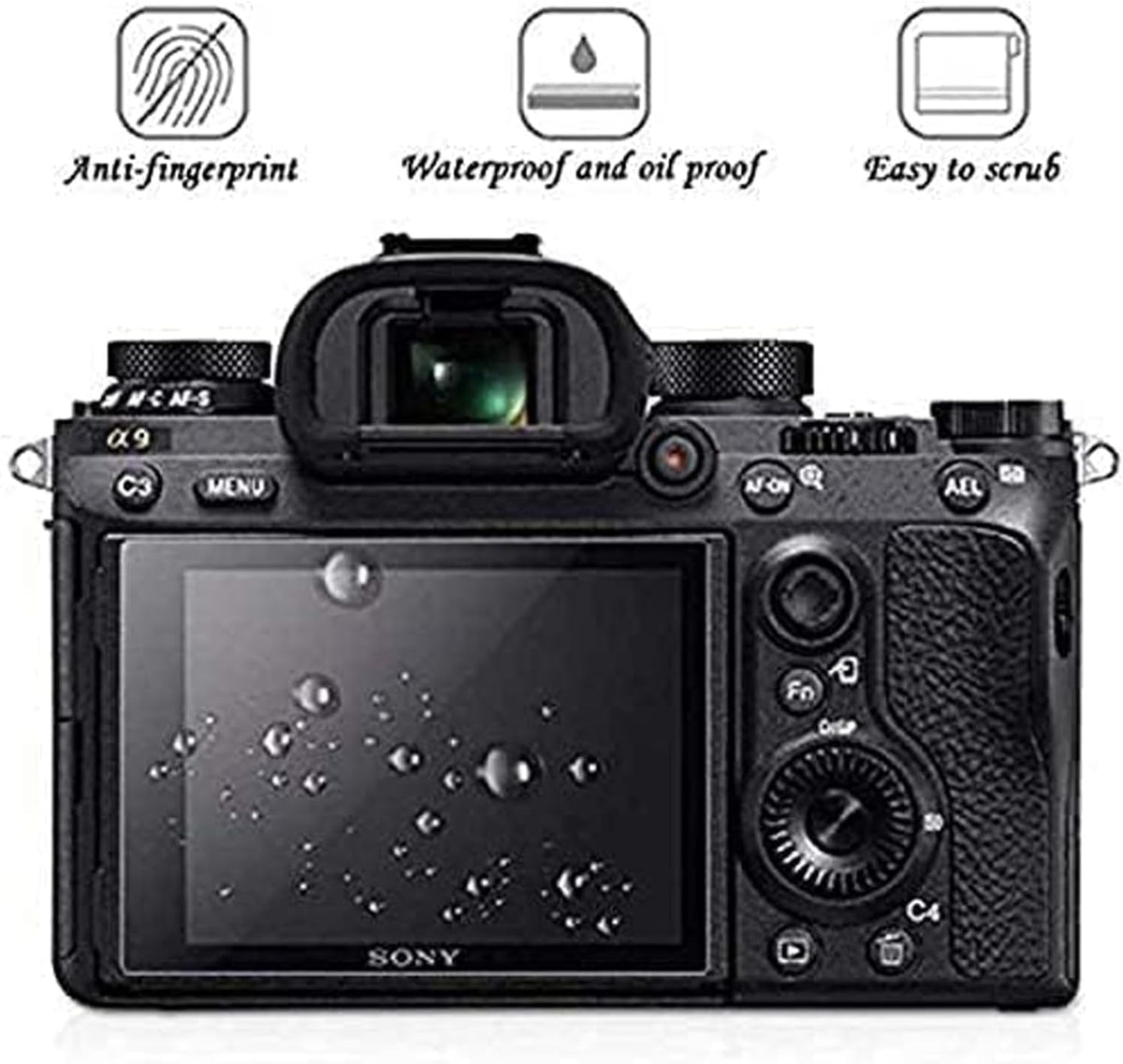 PCTC camera screen protector angled view showing anti-reflective coating