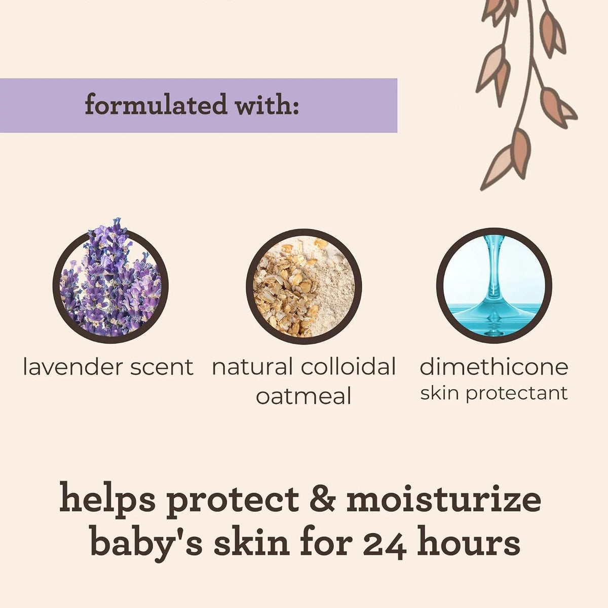 Aveeno Baby prebiotic oat soothing lotion back label details