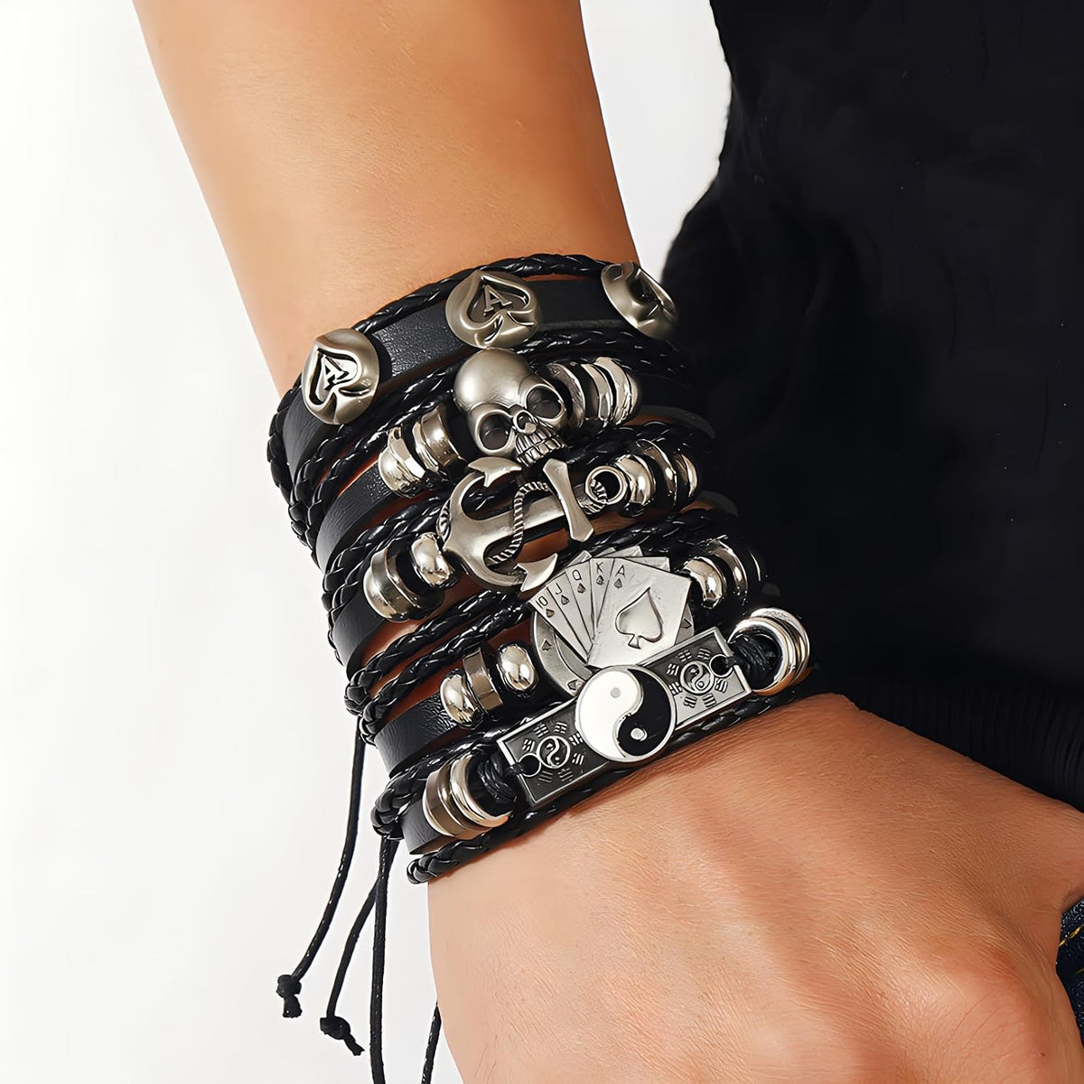 Dystud men jewelry gift set arranged to show all five pieces