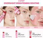 Aprilskin sleeping mask peel off process during morning routine.