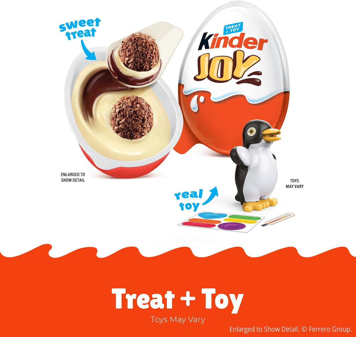 Top view of Kinder Joy eggs individually wrapped