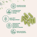 Micro Ingredients Moringa Oleifera capsules ingredients highlight view