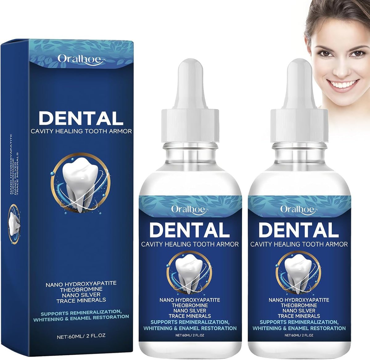 XGZcosmetics Cavity Healing Tooth Armor Liquid front packaging view for enamel support.