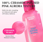 Side profile of Eqqualberry peptide boosting toner 150ml bottle
