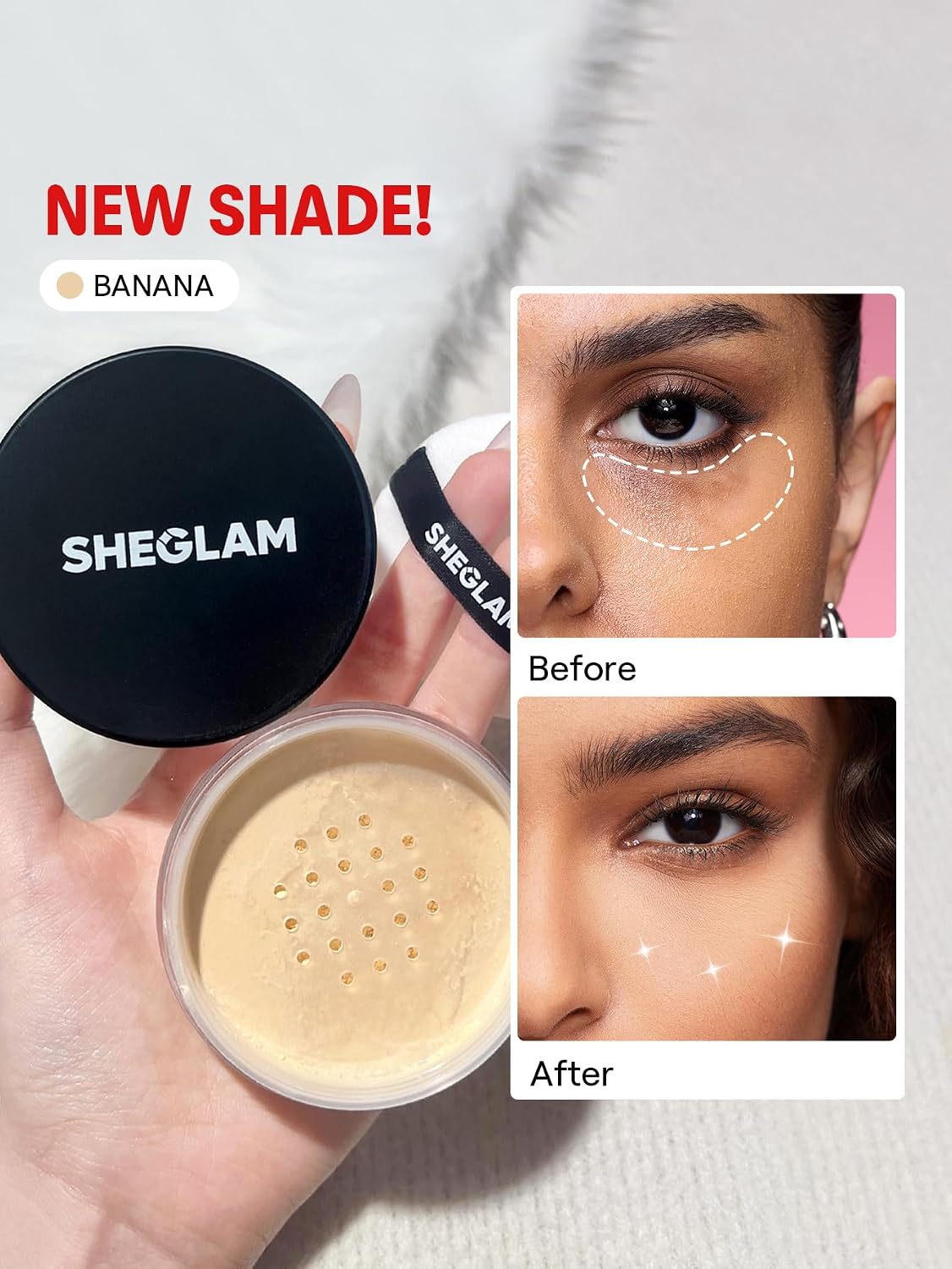 Sheglam Baked Glow Setting Powder open container showing loose powder