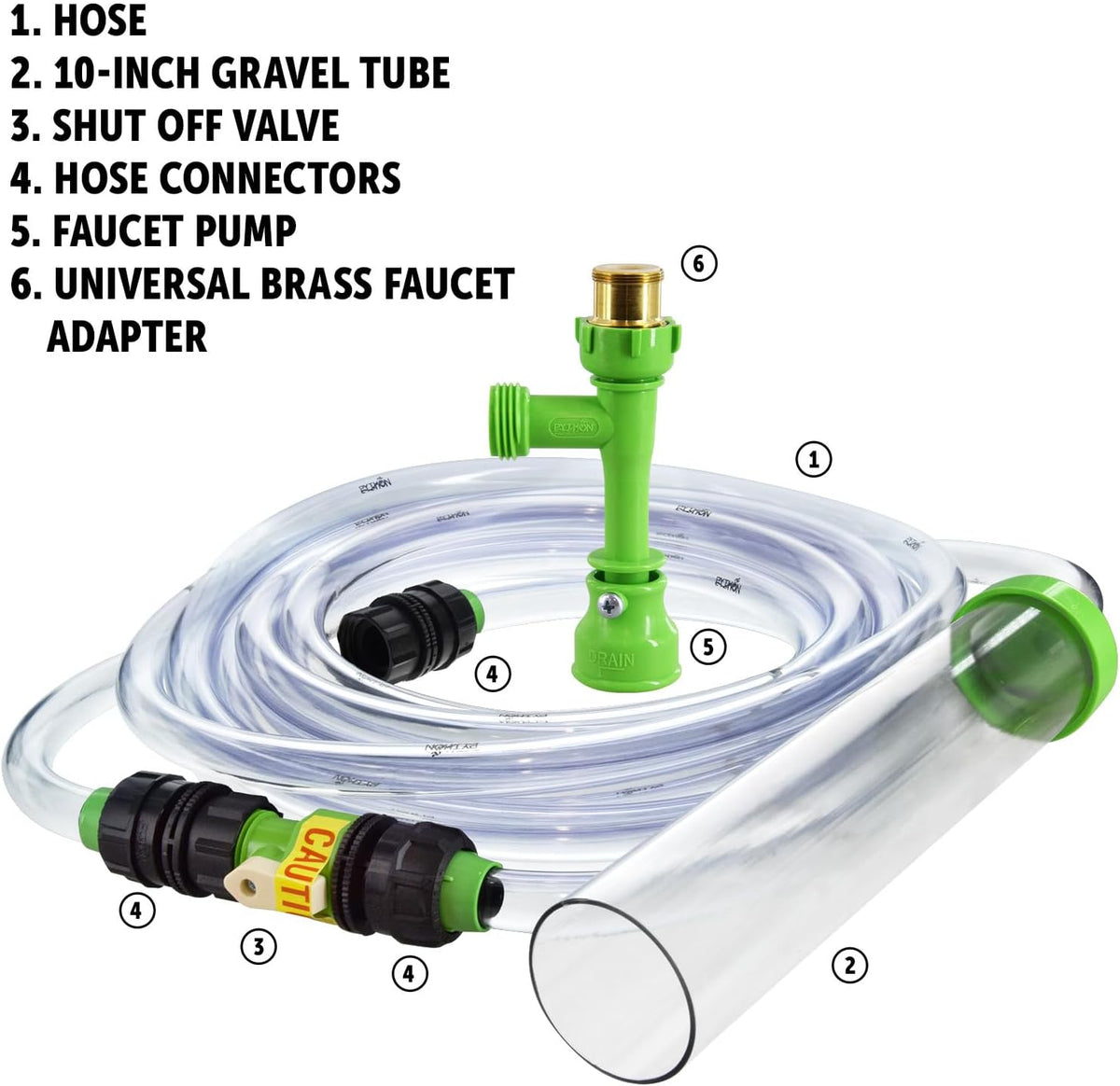 Python gravel cleaner attachment tube showing the premium plastic build quality.