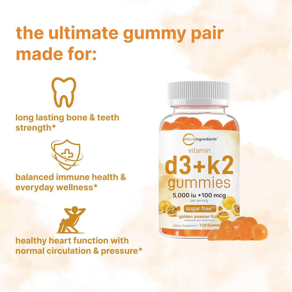 Micro Ingredients Vitamin D3 K2 sugar-free chewable gummies texture