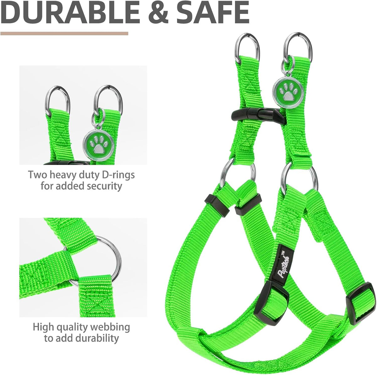 PUPTECK large dog harness on Golden Retriever showing chest fit