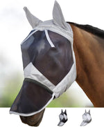 Harrison Howard CareMaster Horse Fly Mask Large Eye Space Long Nose with Ears Full Face Black Large Full Size - Image 10