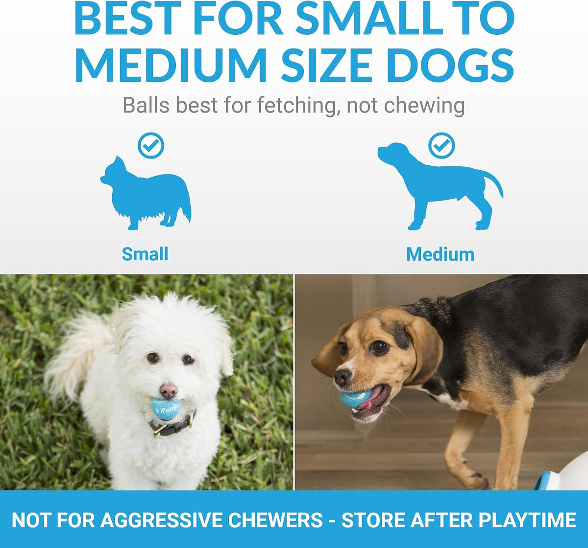 iFetch Mini Tennis Balls for Small and Medium Dogs, Toy Ball 5 Pack, Use with iFetch Automatic Launcher and iFetch Frenzy Brain Game, Blue, 1.5 Inch Diameter - Image 4