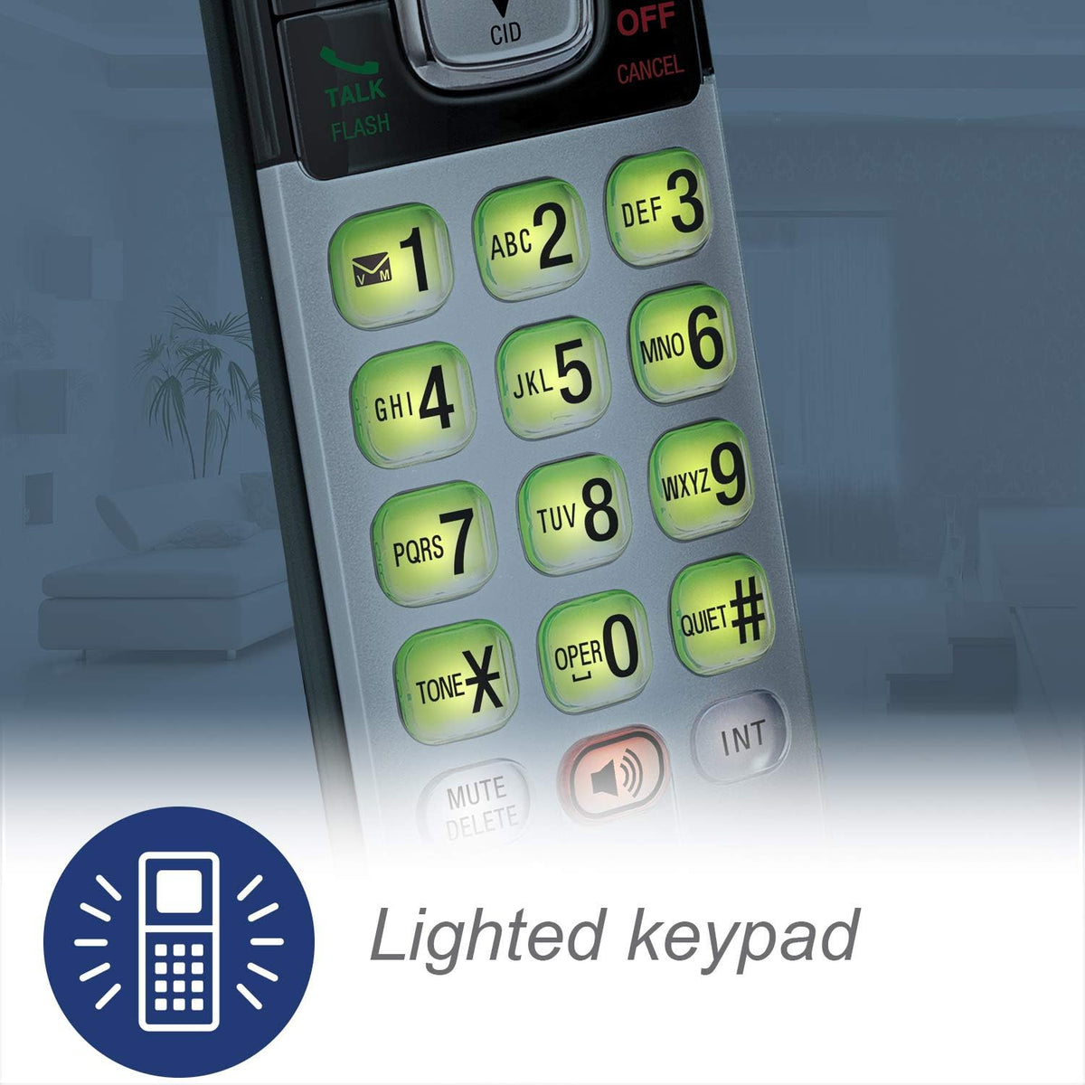 VTech portable cordless handset screen