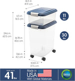 IRIS USA Dog Food Storage Container 30 lb + 11 lb, Stackable Combo Set, Airtight Pet Food Storage Bins with Wheels for Dog Cat Bird Chicken Food, BPA Free, Made in USA, Navy - Image 4